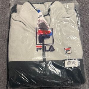 Fila Men’s Zip-Up Fleece in Light Gray and Black
